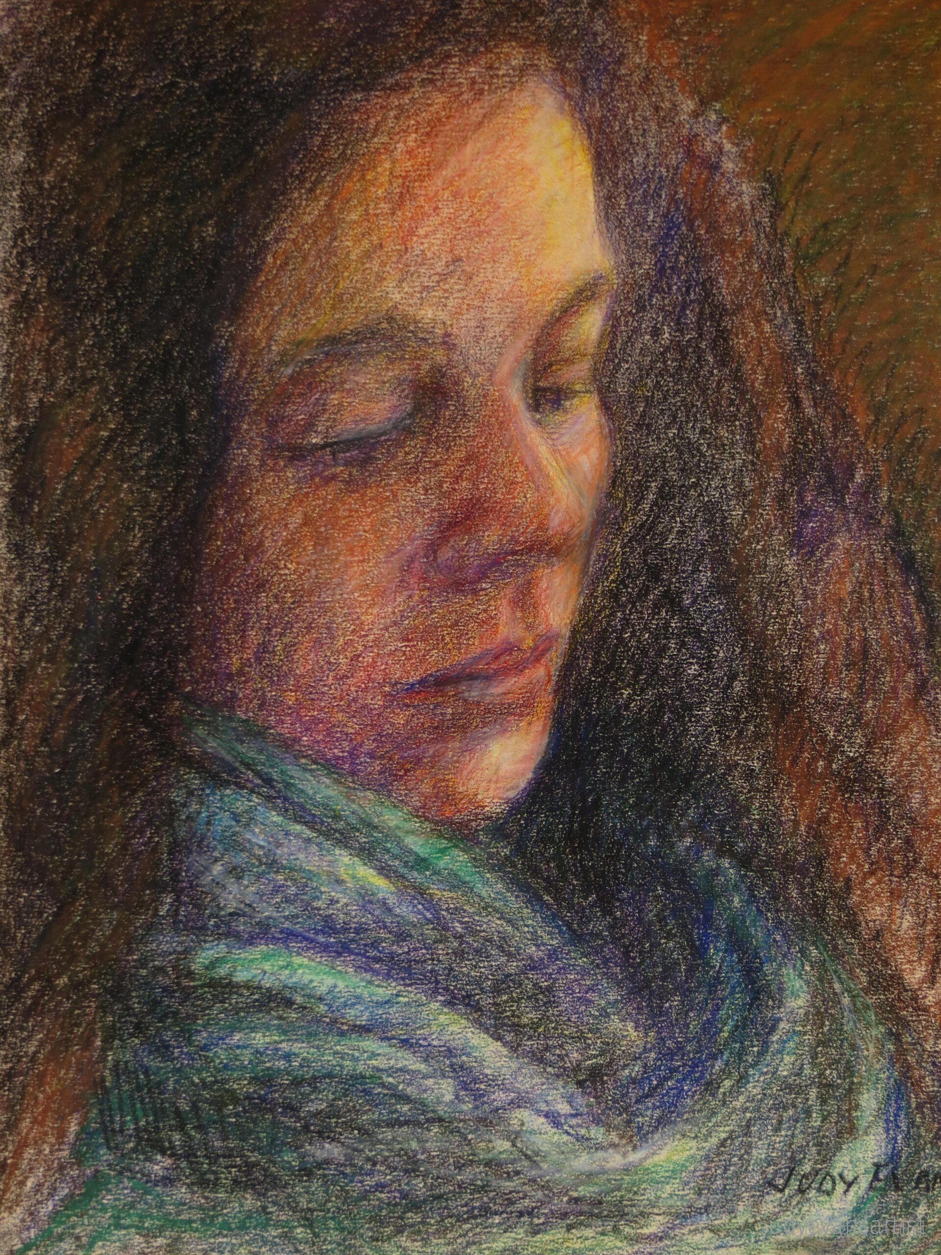 Girl with green scarf